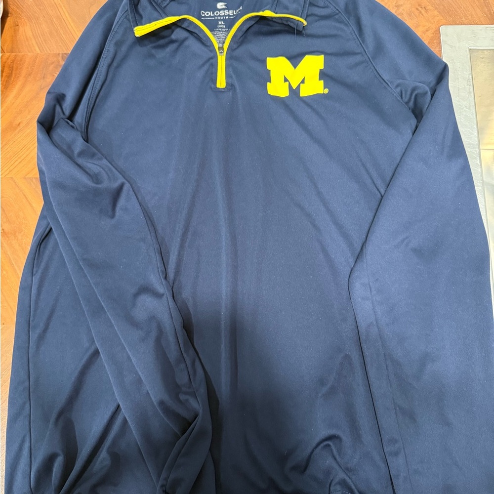 Michigan Navy Quarter-Zip Jacket